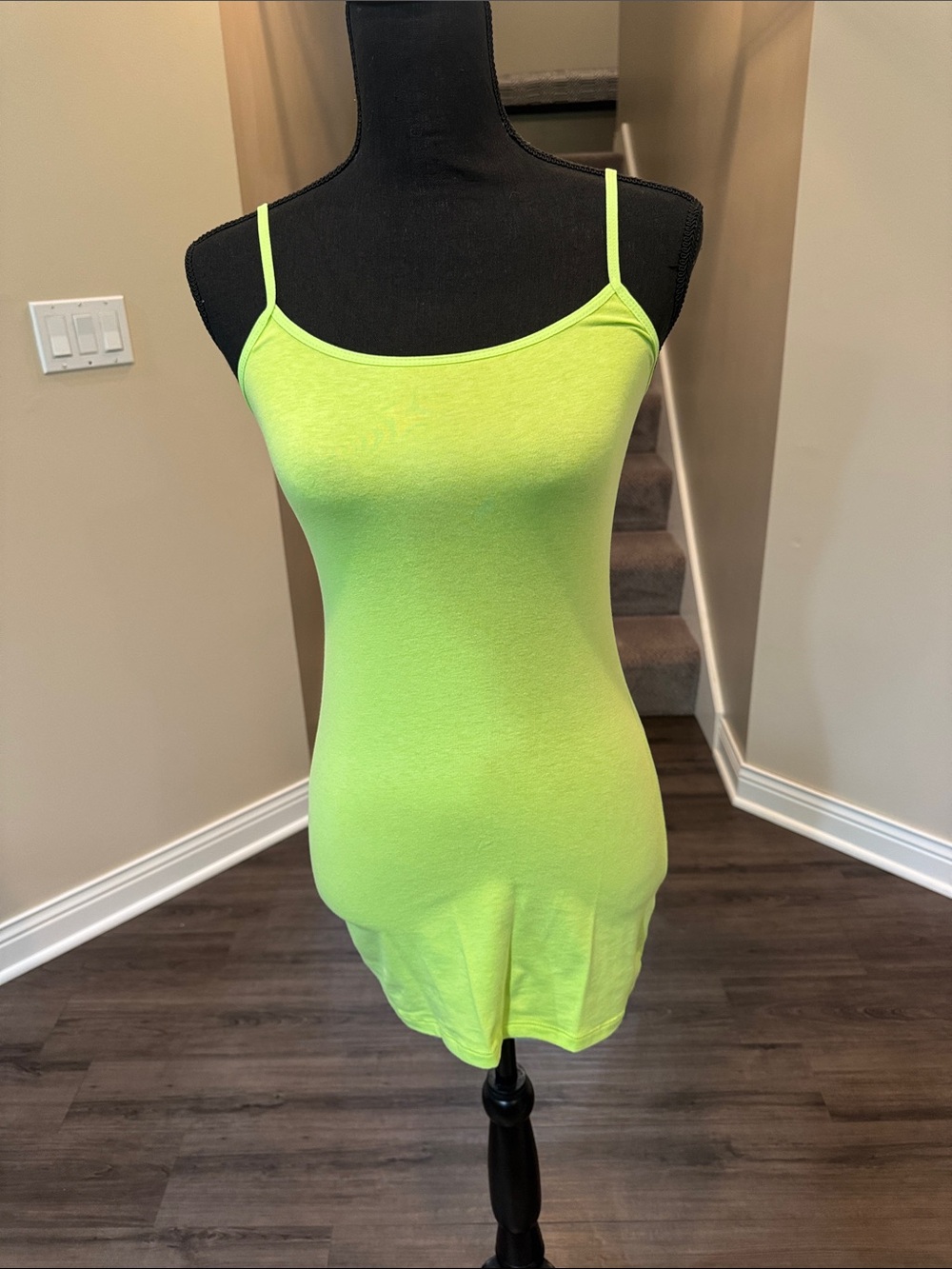 Active Basic Neon Lime Spaghetti Strap Camisole